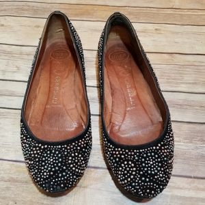 Jeffrey Campbell Black Embellished Ballet Flats